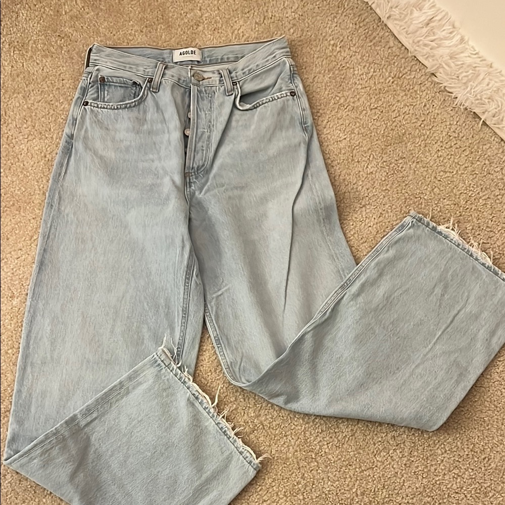 Agolde Light Wash Straight Leg Jeans